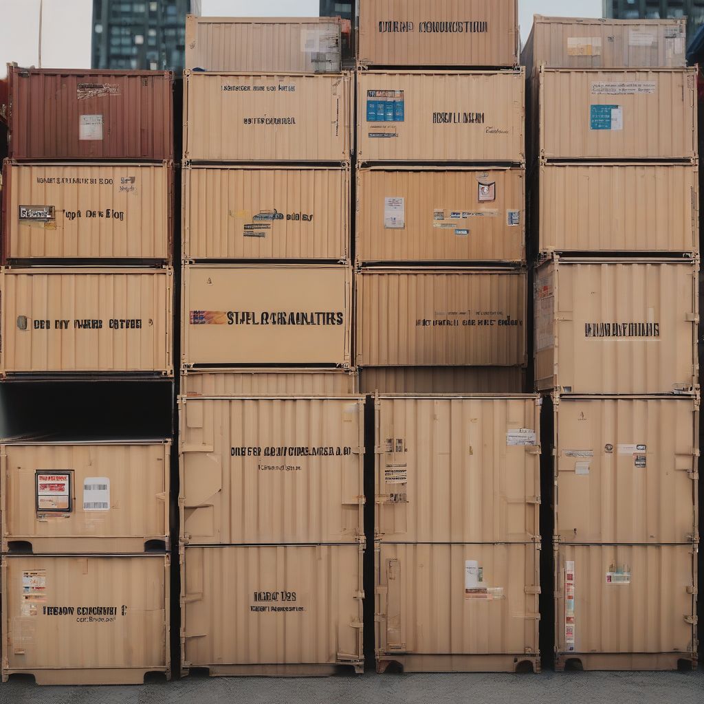 Storage containers at a construction site